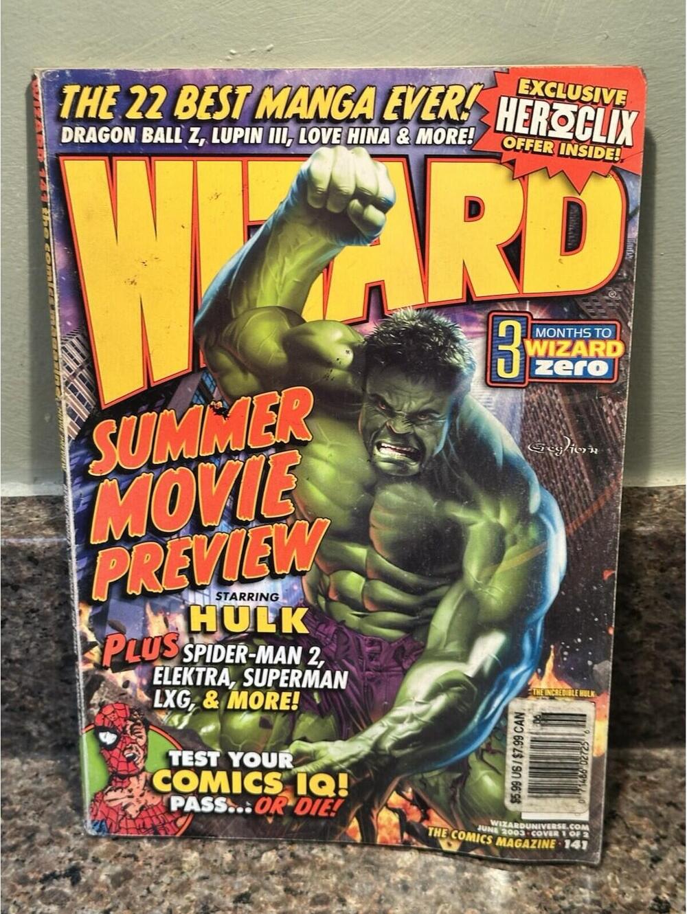 Wizard Magazine #141 June 2003 Hulk Spider-Man 2 Manga Preview Heroclix